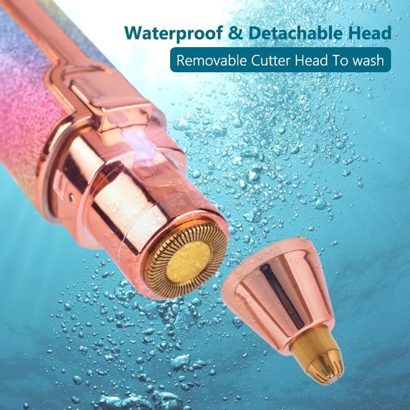 Using the trimmer on eyebrows