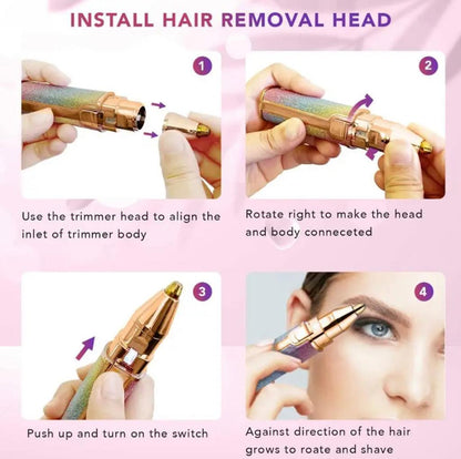 Using the trimmer on eyebrows